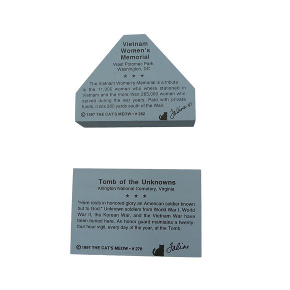 Cat's Meow Village Vietnam Women's Memorial 282 and Tomb of Unknowns #278 Signed - Picture 2 of 8